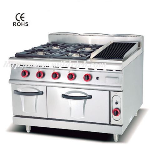 Gas Range with 4-Burner & Lava Rock Grill & Gas Oven 900/700 MA-992G-B