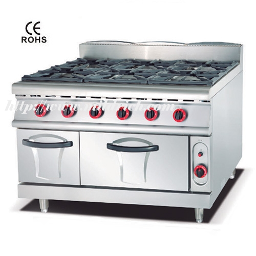 Gas Range with 6-Burner with Cabinet & Gas Oven MA-996G-B