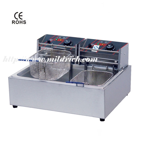 12L 1-Tank 2-Basket Electric Fryer