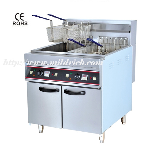 Upright Electric 2-Tank 2-Basket Fryer