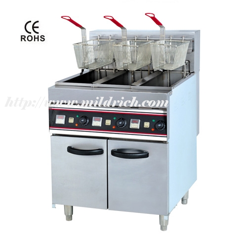 Upright Electric 3-Tank 3-Basket Fryer