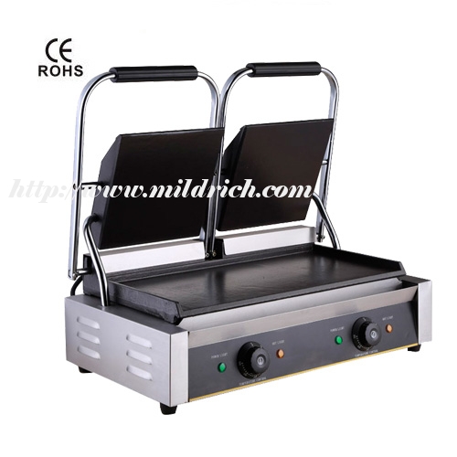 Full Flat 2-Head Electric Panini Grill MT-813E